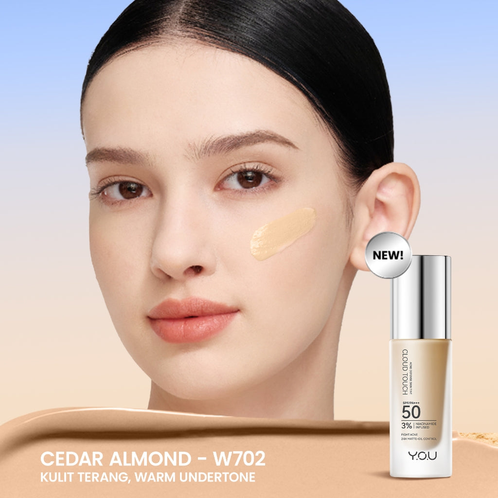 [NEW & UPGRADE] YOU Cloud Touch 3% Niacinamide Brightening Skin Tint For ALL Skin Sensitive Skin Perfect Coverage Liquid Foundation Serum Tint 24h Matte Oil Control SPF 50 No Oxidation