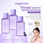 Glad2Glow Daily Exfoliating Toner toner badan face mist hydrating toner centella Toner eksfoliasi wajah glycocid acid glycolic acid kulit halus Eksfoliasi Lembut Jaga kulit Anda tetap terhidrasi Rawat kulitmu Skincare Mikrodermabrasi g2glow official store