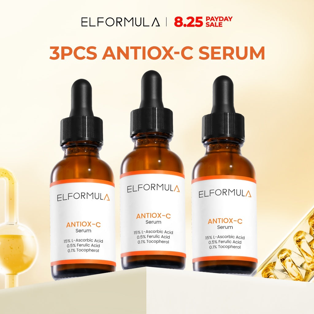 ELFORMULA Antiox-C Serum 15% Pure Vitamin C  - Antioksidan Skin Brightening Anti Penuaan Dini Anti Aging Mencerahkan Dalam Waktu 14 Hari Vitamin-C Serum Whitening Brightening
