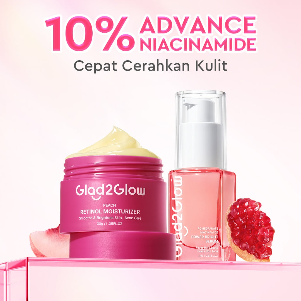 Glad2Glow Pomegrante Niacinamide Power Bright Serum Brightening Serum Mencerahkan Wajah Pemutih Wajah Serum Wajah Serum Glowing Serum Whitening Serum And Essence Wajah Facial Serum Niacinamide Serum Lightening Serum G2G Serum Bekas Jerawat Serum Wajah