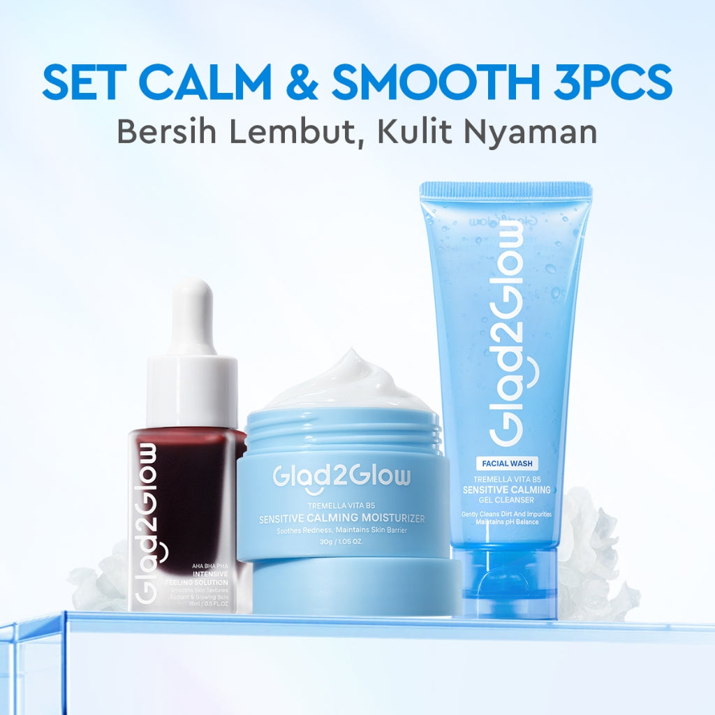 Glad2Glow Tremella Vita B5 Sensitive Calming Gel Cleanser facial wash skincare face wash sabun cuci muka cleansing balm exfoliating exfoliasi wajah sabun muka pembersih wajah Menenangkan kulit sensitif menghidrasi & menutrisi kulit g2glow official store