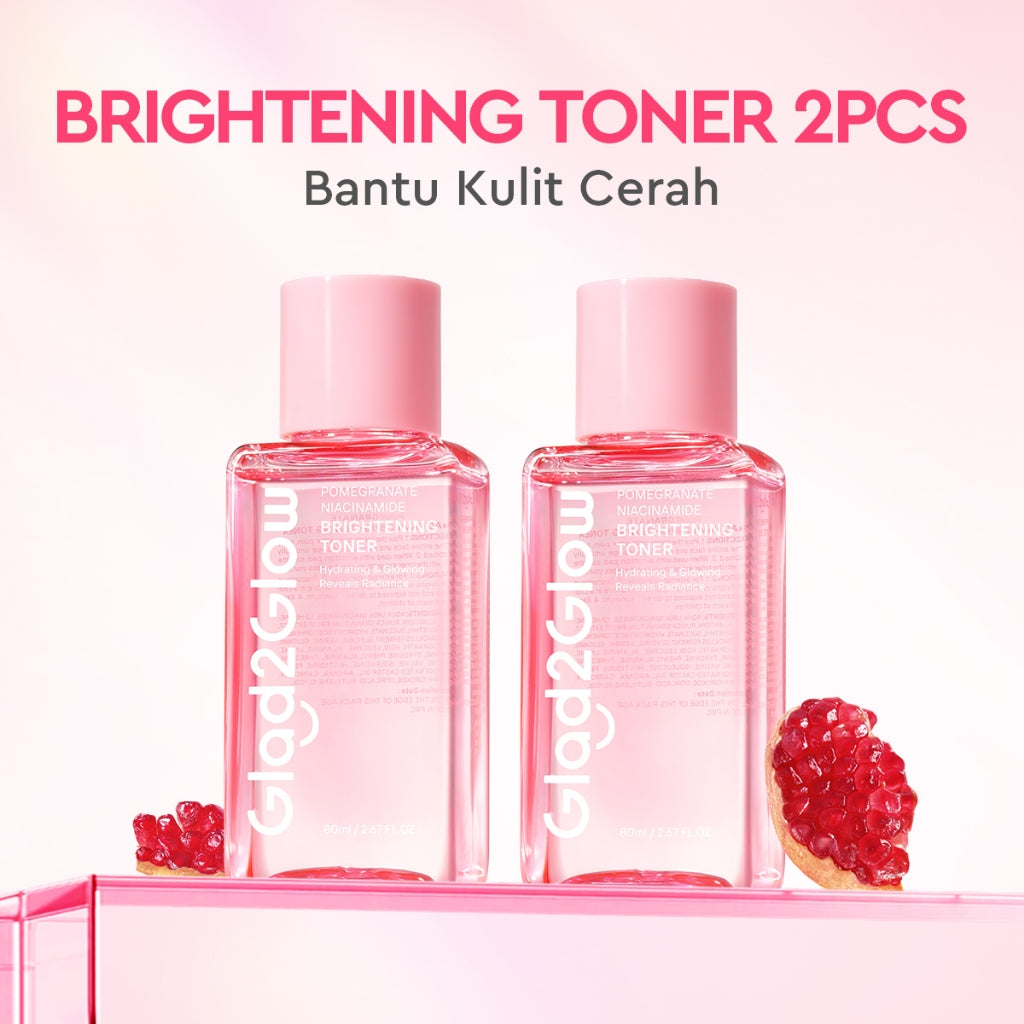 Glad2Glow Pomegranate Niacinamide Brightening Tonertoner badan face mist hydrating toner centellaToner eksfoliasi wajah glycocid acid glycolic acid combo brightening agent Mencerahkan dan meratakan warna kulit Memberikan efek glowing g2glow official store