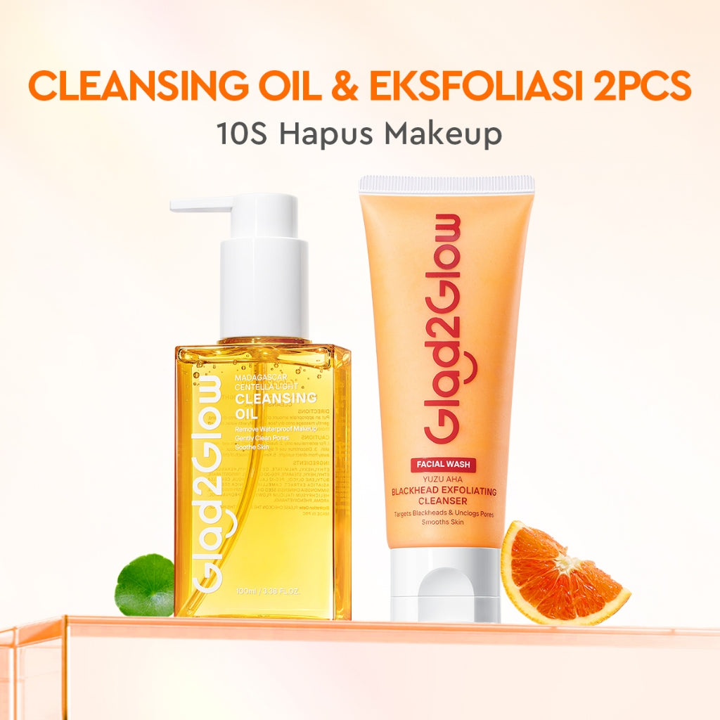 [Ready Stock]Glad2Glow Madagascar Centella Light Cleansing Oil 100ml/200ml micellar water pembersih wajah Penghapus riasan lembut tanpa iritasi Menghapus riasan tahan air dengan cepat dan menyegarkan muka wajah g2glow official store