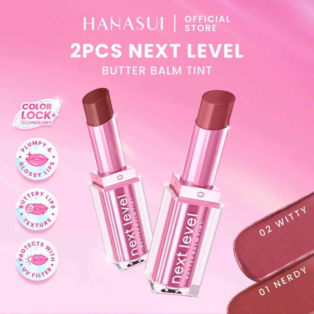 [Twinpack] Hanasui Next Level - Blurry Tint Bouncy Blush Butter Balm Liplast Cream Lip Tint Tahan Lama Velvet Finish Longlasting Bounce Tinted Balm Melembabkan Pigmented Matte Finish