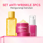 Glad2Glow Retinol Set All In 1 bundle paket Skincare-Moisturizer+Serum+Cleanser+Toner+ Clay Stick-peach moisturizer skin barrier Retinoid Memudarkan Garis Halus Memudarkan Kerutan Menghaluskan  merawat jerawat dan kemerahan g2glow official store