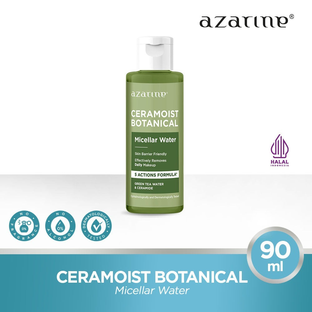 Azarine Micellar Water 90 ml Pembersih Wajah Daily Heavy Make Up Untuk Semua Jenis Kulit dengan Ceramide Make Up Remover