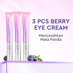 Glad2Glow Berry Eye Cream Brightening Eye Serum | Krim Mata with Electronic Massager with Peptide mata panda  kantung mata untuk Mengurangi Kantung Mata Eye Cream Eye Serum Penghilang Mata Panda Kantung Mata Cream Treatment g2glow official store