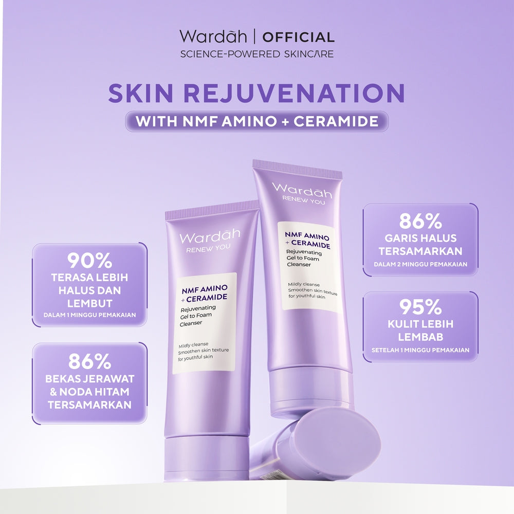 [REFAL HADY'S FAVORITE] NEW! WARDAH Renew You NMF Amino Ceramide Rejuvenating Gel To Foam Cleanser 100 mL Sabun Cuci Muka Gentle Acid Mantle Expert Gentle Cleanser yang Membersihkan dengan Gentle Kulit Lebih Halus Kenyal - Skincare