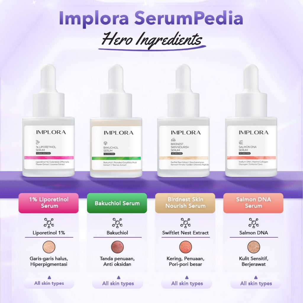 Implora Serum Wajah 20ML | Mencerahkan | Kulit Berjerawat | Komedo Dark Spot | Hydrating