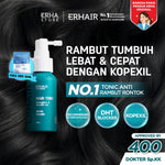 ERHAIR SET ANTI RONTOK Hairgrow Shampoo 370ml + Hair Tonic 60ml - Mencegah Rontok Hormonal | DHT Blocker | Panax Ginseng & Pumpkin Seed | Rekomendasi Ahli Dermatologi