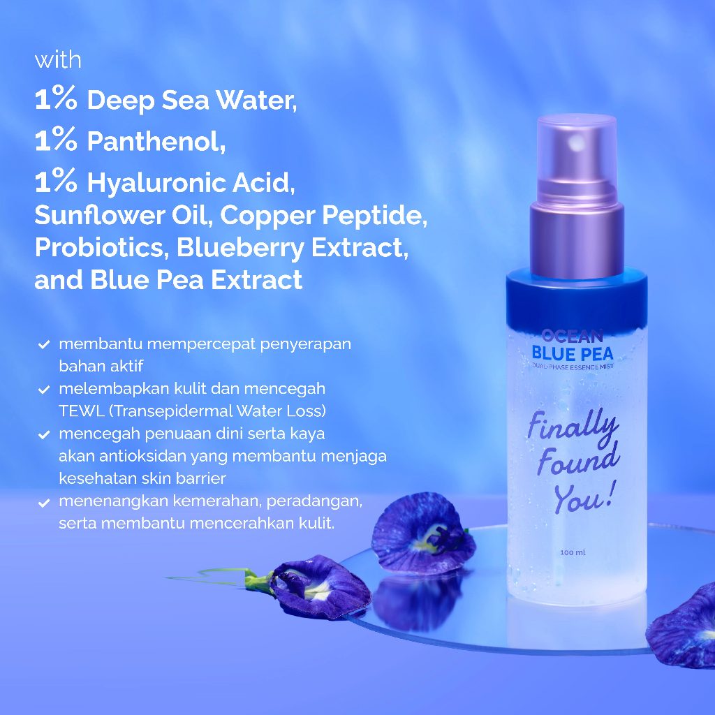 Finally Found You! Ocean Blue Pea Dual-Phase Essence Mist 100ml