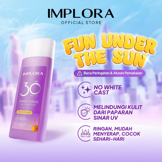 Implora Perfect Shield Gel Sunscreen SPF 30 PA+++ | Sunblock Wajah | Ringan | No White Cast