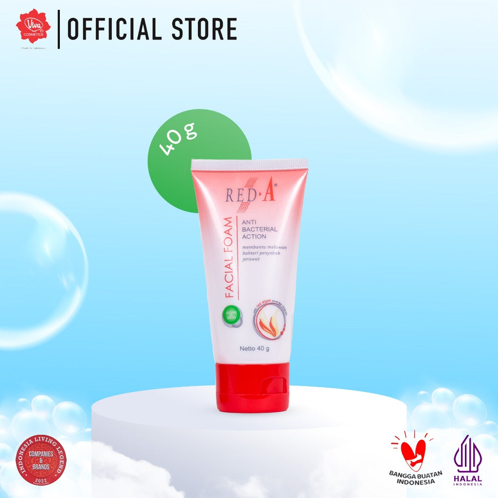 Red-A Facial Foam For Acne Skin with Oil Absorbent, Triclosan & Antibacterial (tersedia 40 Gr & 80 Gr)