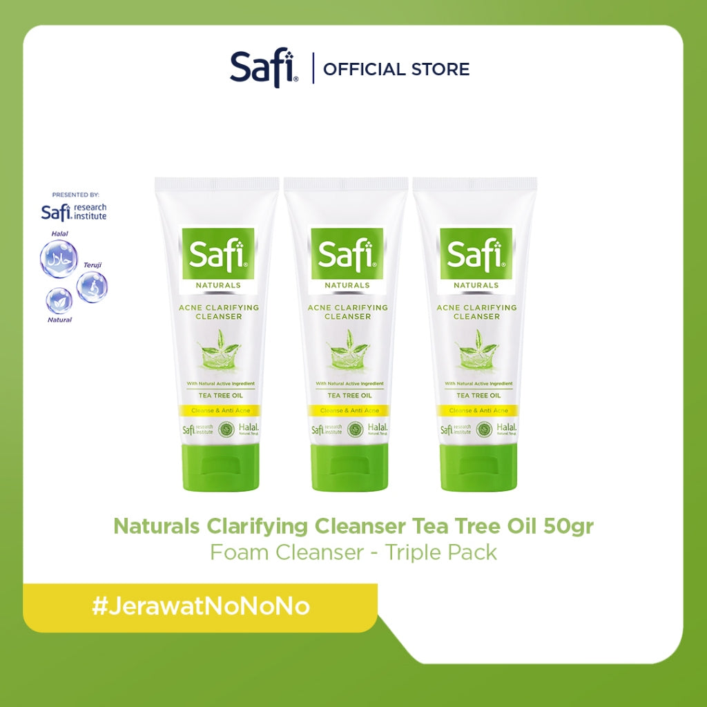 TRIPLE PACK - Safi Naturals Clarifying Cleanser Tea Tree Oil 50gr - Foam Cleanser