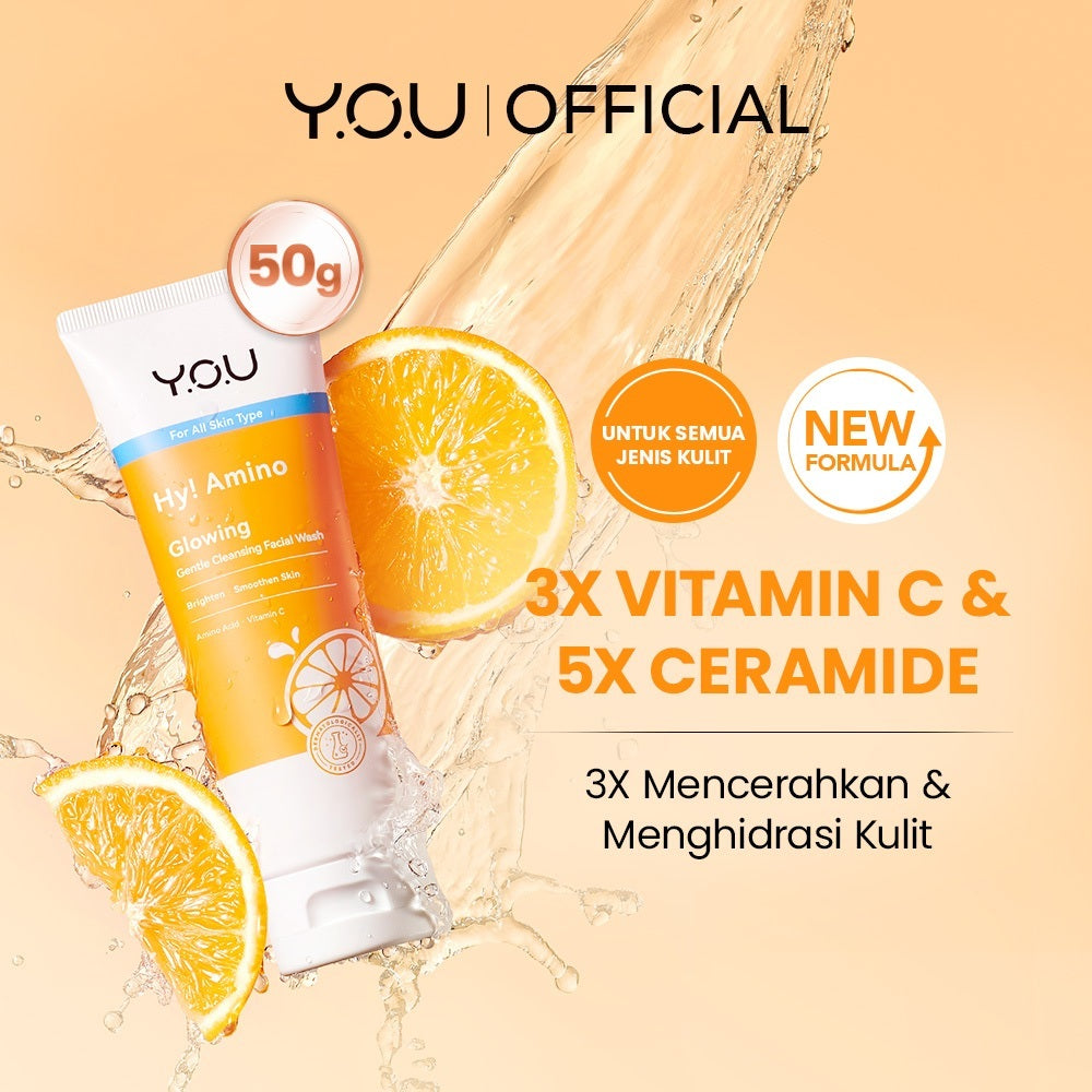 YOU Hy! Amino Glo-Win Brightening Facial Wash Mencerahkan Niacinamide Glowing Skin