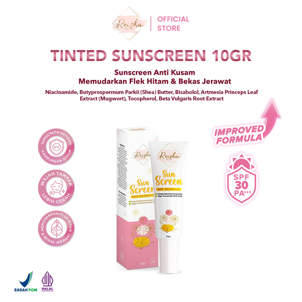 Reisha Glow Tinted Sunscreen Improve Formula SPF 30 PA+++ | Sunscreen Super Glowing | Instant White Day Cream | Sunblock BB cream | Sunscreen Anti Kusam