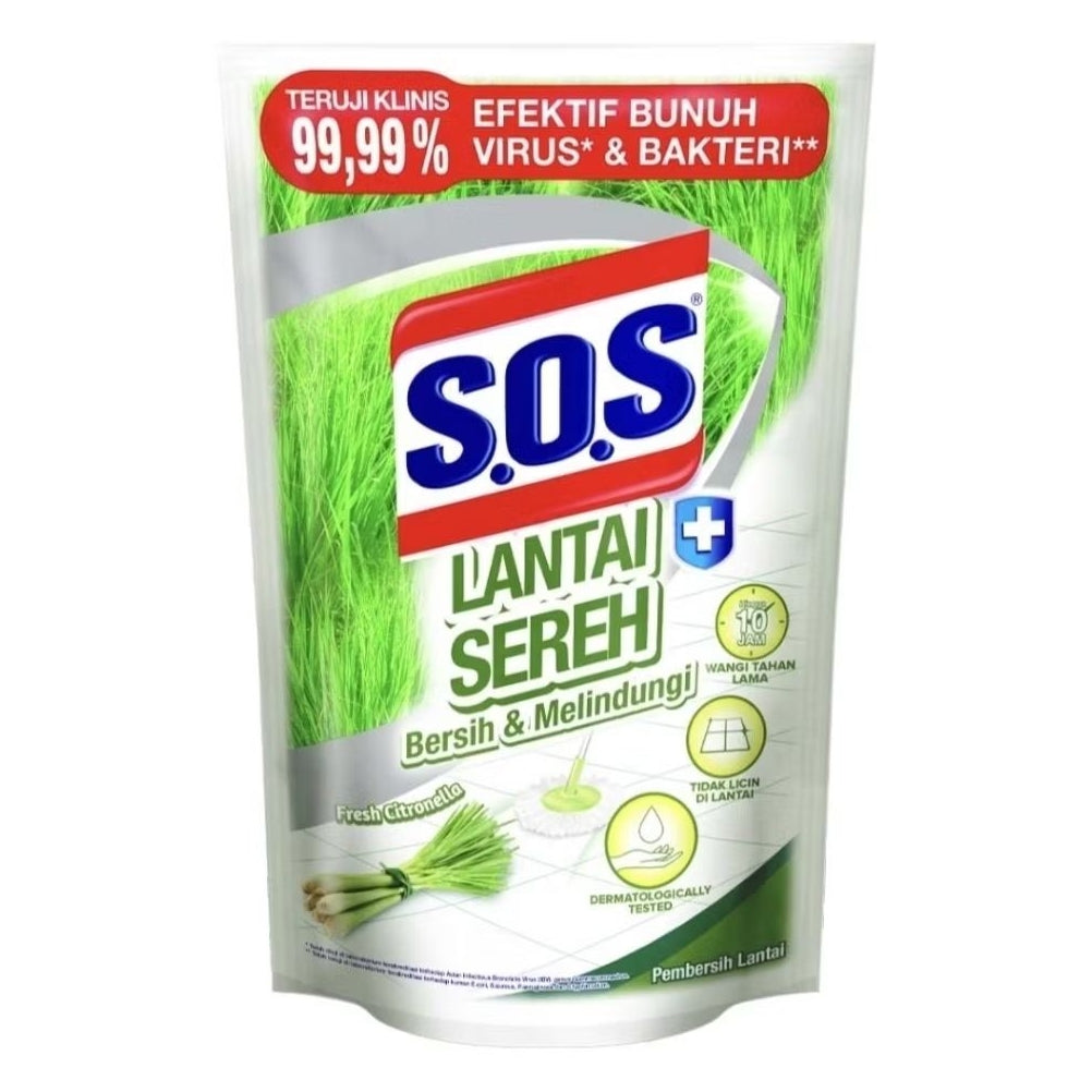 SOS Cairan Pembersih Lantai Sereh Refill 675 ml