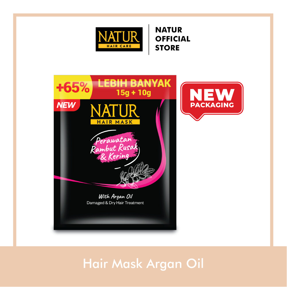 Natur Hair Mask Argan oil & Olive oil- Perawatan Rambut Rusak dan kering