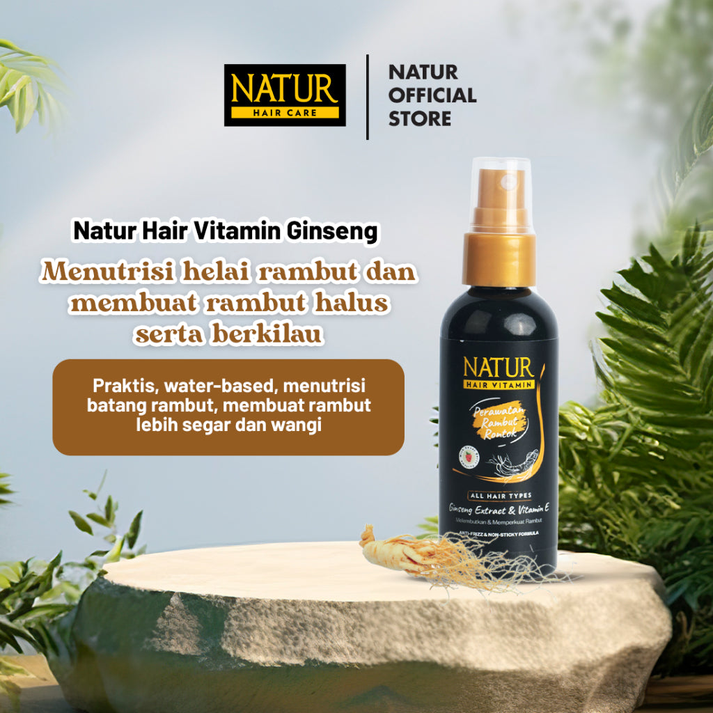 Natur Hair Vitamin Ginseng 80 ml - Vitamin Rambut Rontok / Anti Hair Fall / Menguatkan Akar Rambut