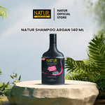 [NEW FORMULA] Natur Shampoo Argan Oil 140 ml - Shampoo Perawatan Rambut Diwarnai, Rusak, Kering, dan Bercabang