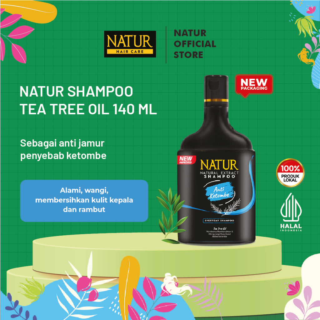 Natur Hair Shampoo Anti Dandruff 140 ML - Shampoo Perawatan Rambut Berketombe