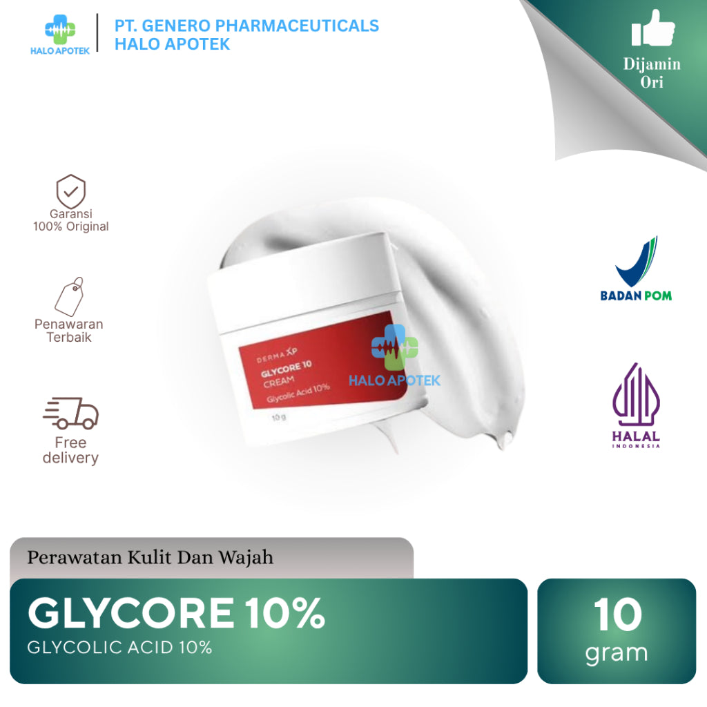 Glycore-10 | Brightening Krim Pencerah Wajah / Flek Hitam / Bekas Jerawat