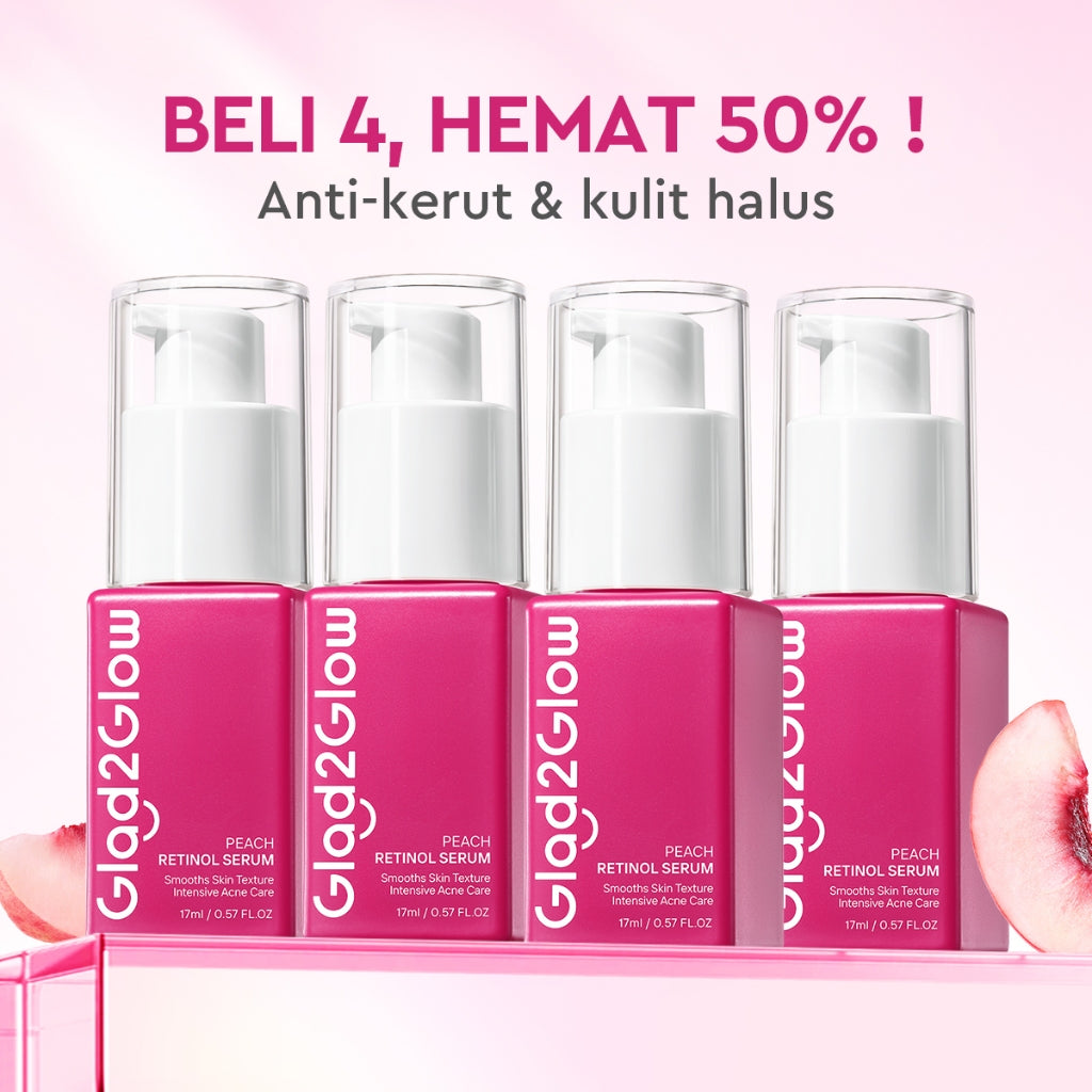 Glad2Glow Peach Retinol Serum aging serum skincare serum wajah Anti-kerut kulit halus Eksfoliasi Pulihkan Serum brightening glowing skin serum mencerahkan wajah exfoliasi wajah pelembab Membantu mencegah tanda-tanda penuaan dini glad2glow official store