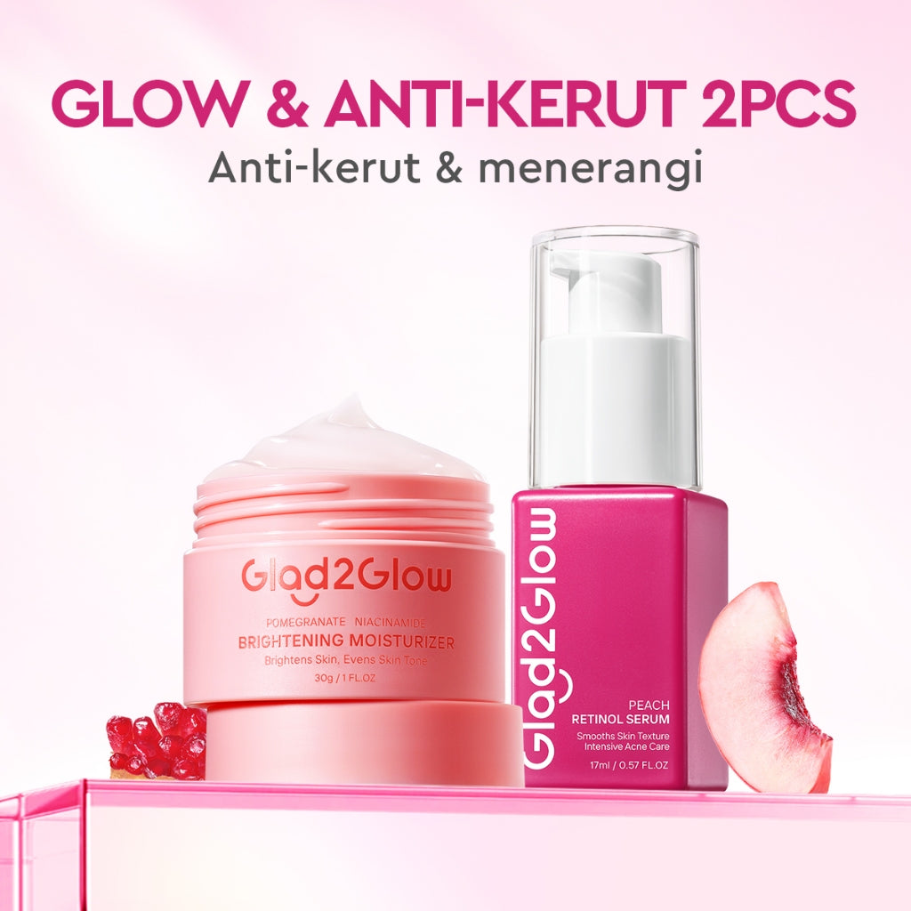 Glad2Glow Peach Retinol Serum aging serum skincare serum wajah Anti-kerut kulit halus Eksfoliasi Pulihkan Serum brightening glowing skin serum mencerahkan wajah exfoliasi wajah pelembab Membantu mencegah tanda-tanda penuaan dini glad2glow official store