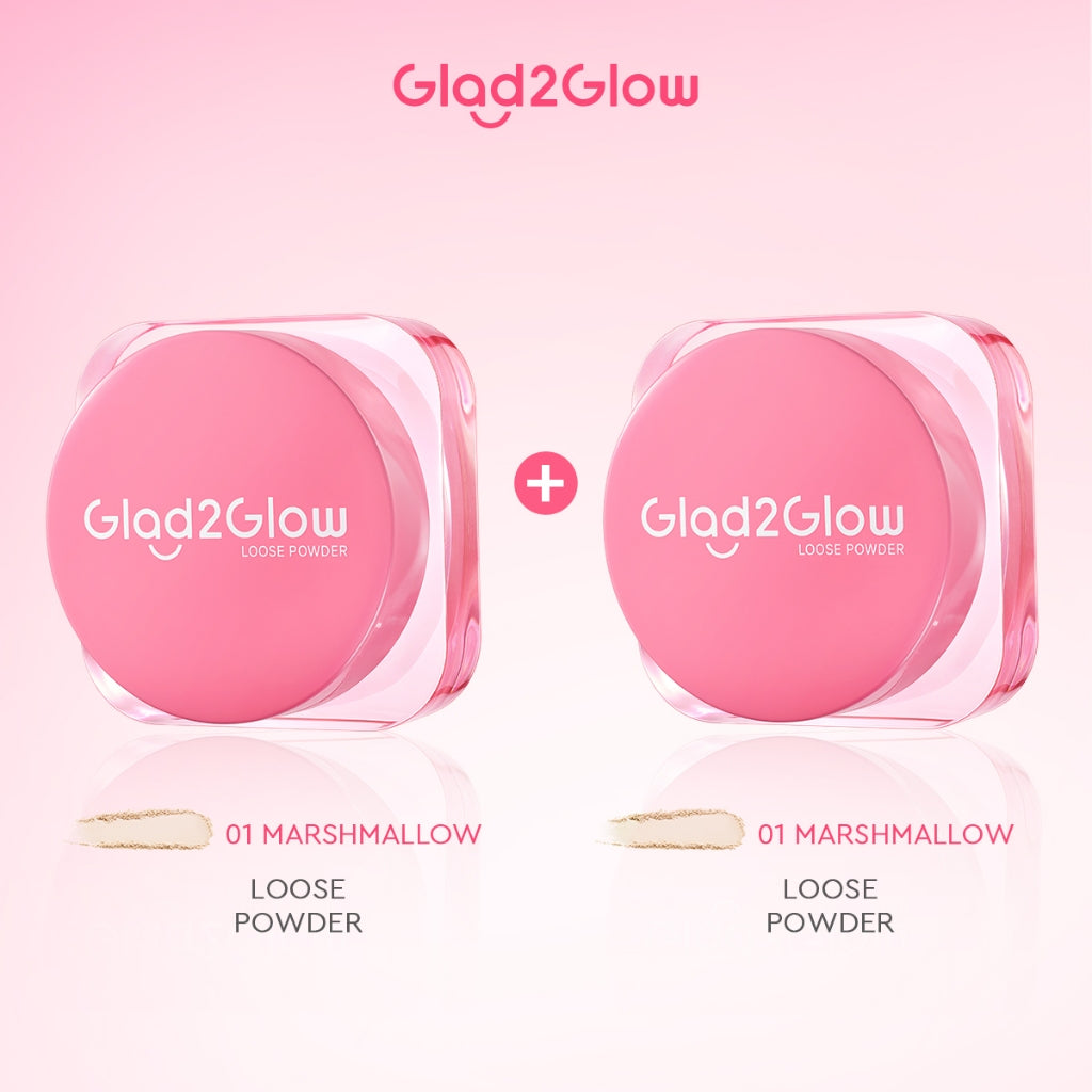 Glad2Glow Perfect Blur&Cover Loose Powder oil control Finishing Kontrol Minyak Tahan Lama Anti Luntur Halus Sempurna & Cover Tinggi bedak padat bedak tabur two way cake cushion foundation setting spray make up g2g glad2glow official store