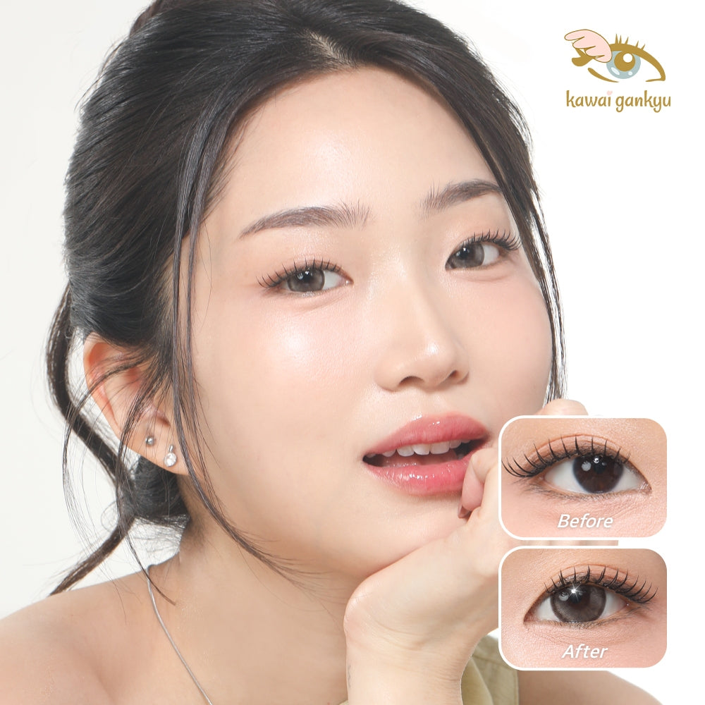 [BEST SELLER] KawaiGankyu - Clearie Twinkies Brown (1pc/SETENGAH PASANG) | Softlens Korea Premium 14.5mm Motif Coklat Gradasi