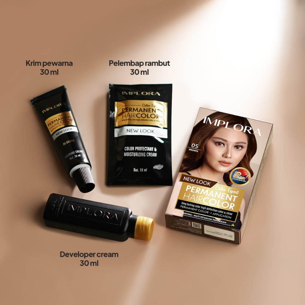 Implora New Permanent Hair Color | Pewarna Rambut Black Brown Burgundy