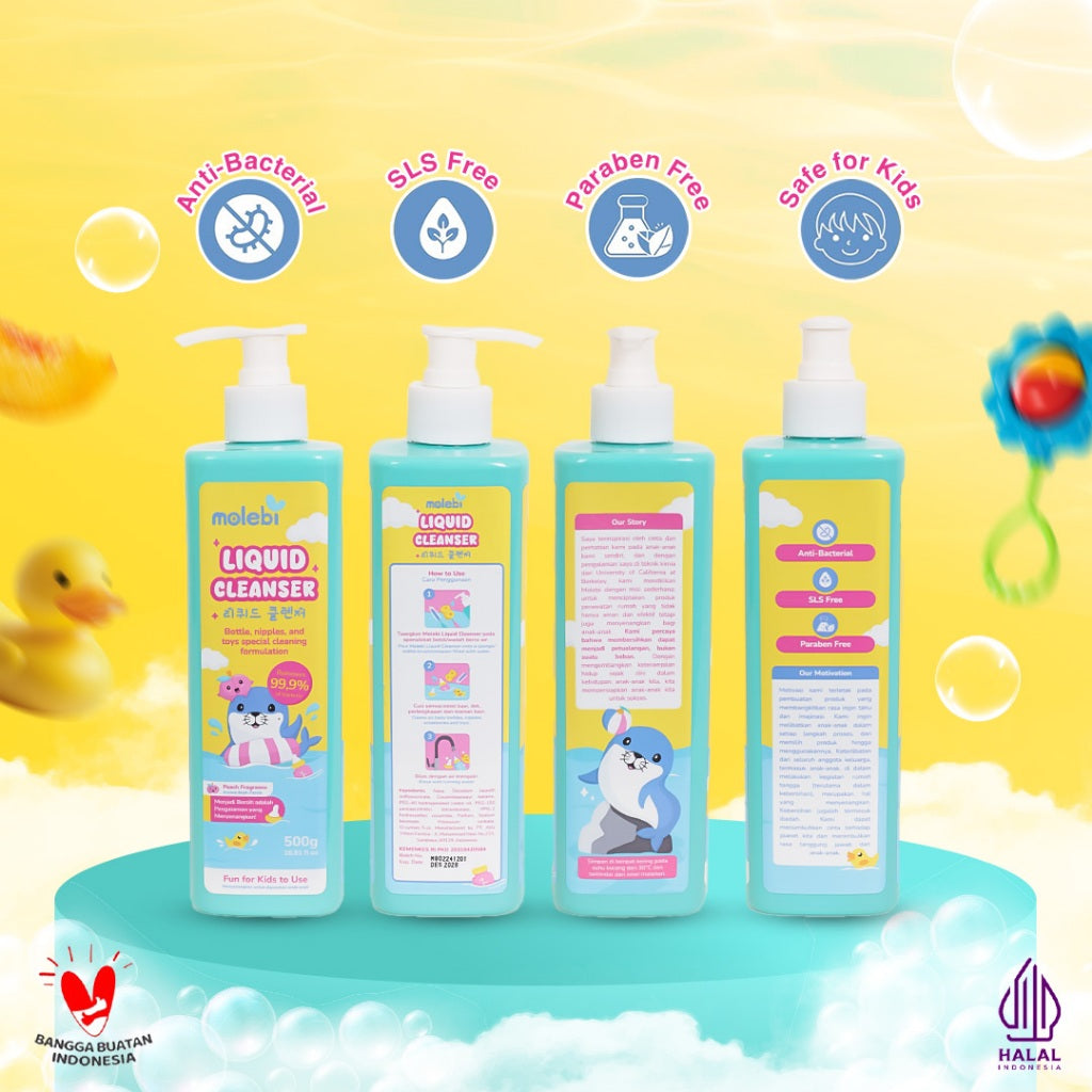 Molebi Baby Liquid Cleanser - Sabun Cuci Piring & Pembersih Botol Bayi 500g - No Residue Technology