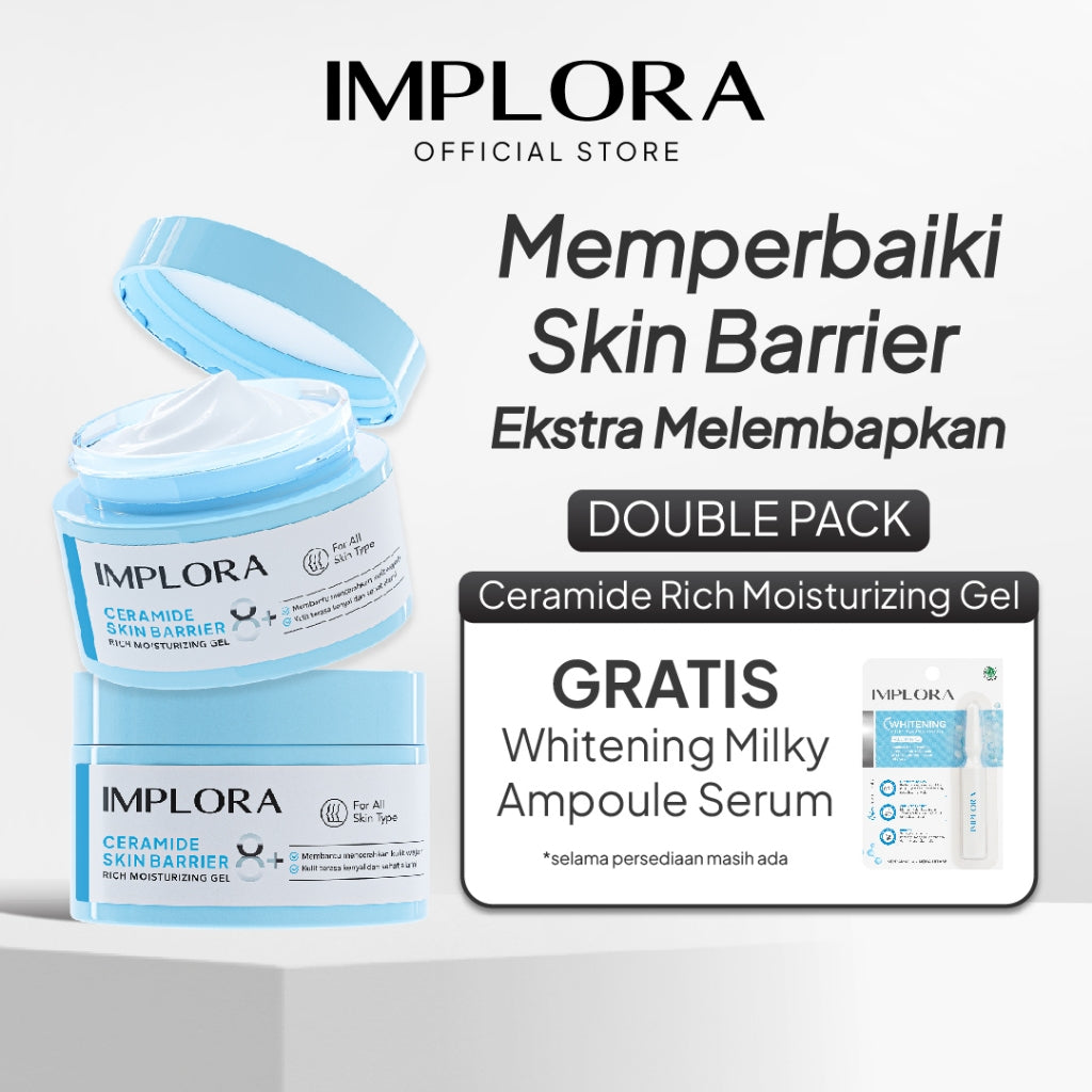 [Double Pack] Implora Ceramide Skin Barrier Rich Moisturizing Gel 30ml Free Ampoule Serum