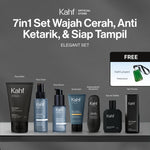 [KAHF BUNDLE 7IN1 PAKET PERAWATAN LENGKAP : WAJAH CERAH, ANTI KETARIK, & SIAP TAMPIL]  Paket Complete Grooming (Face Wash + Toner + Serum + Sunscreen Moisturizer + Deodorant + EDT + Pomade/Hair Powder) - Approved by Barber and Suitable for Daily Use