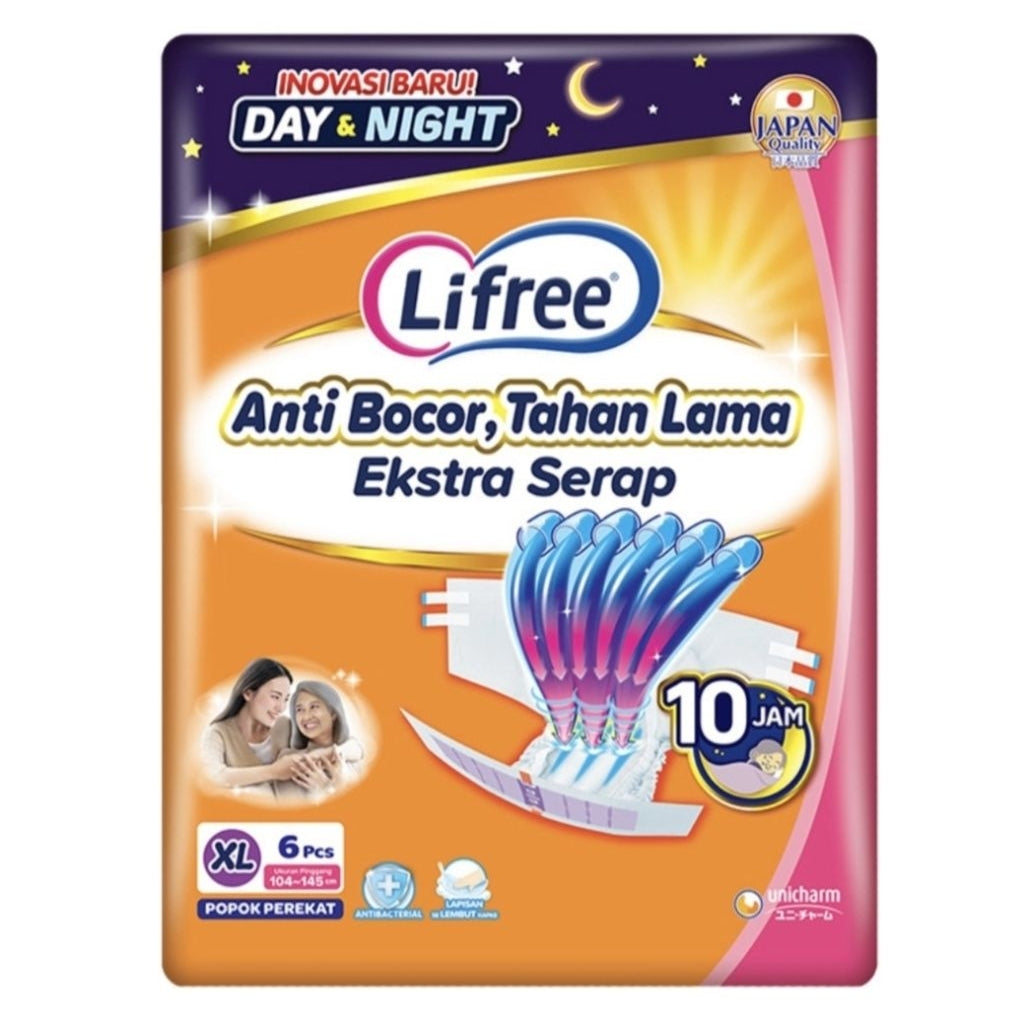 Lifree Popok Perekat Dewasa M8 L7 XL6 Pcs