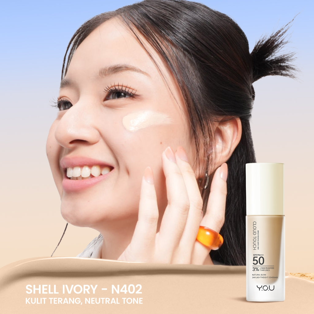 [NEW & UPGRADE] YOU Cloud Touch 3% Niacinamide Brightening Skin Tint For ALL Skin Sensitive Skin Perfect Coverage Liquid Foundation Serum Tint 24h Matte Oil Control SPF 50 No Oxidation