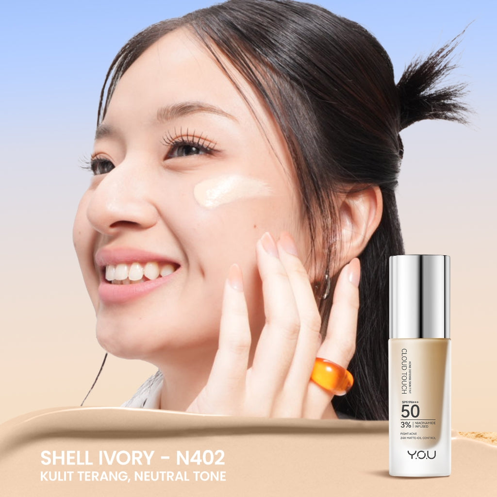 [NEW] YOU Cloud Touch 3% Niacinamide Acne Defense Skin Tint For Oily Acne Prone Skin Perfect Coverage Liquid Foundation Serum Tint 24h Matte Oil Control SPF 50 No Oxidiant