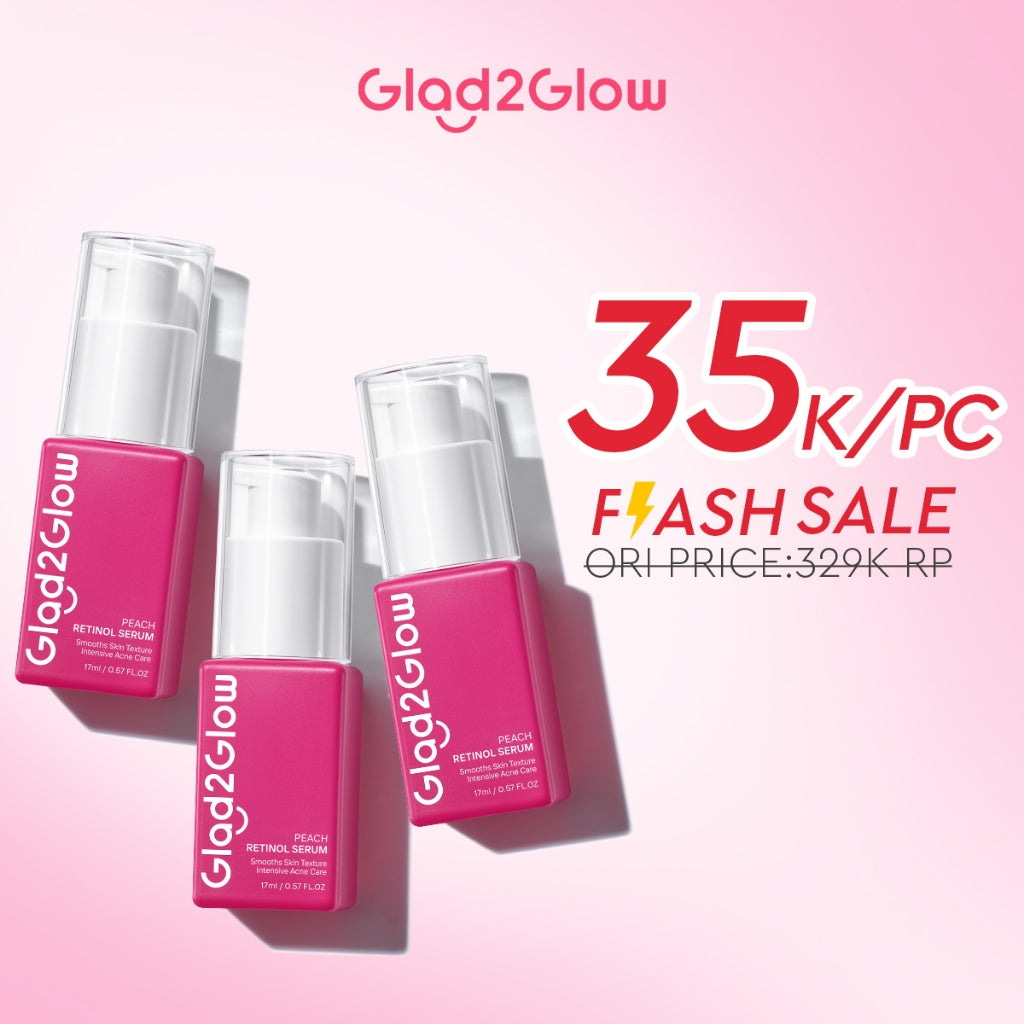 Glad2Glow Peach Retinol Serum aging serum skincare serum wajah Anti-kerut kulit halus Eksfoliasi Pulihkan Serum brightening glowing skin serum mencerahkan wajah exfoliasi wajah pelembab Membantu mencegah tanda-tanda penuaan dini glad2glow official store