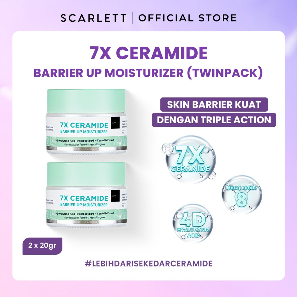 SCARLETT 7X Ceramide Moisturizer - Pelembab Wajah untuk Mencerahkan Melembabkan Memperbaiki Skin Barrier & Menghidrasi Kulit Wajah || Sensitif Skin Approved & Tidak Buat Make Up Geser