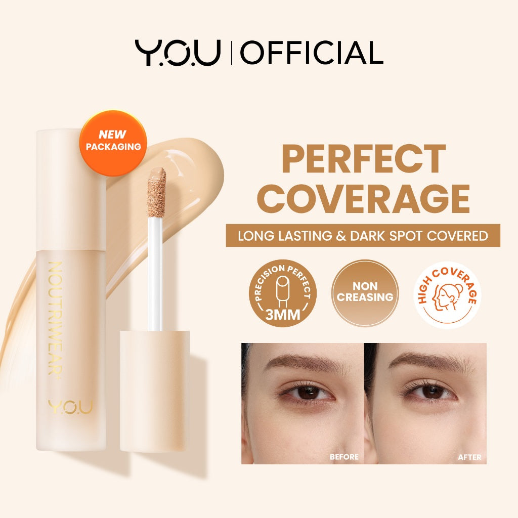 YOU NoutriWear+ Complete Cover Concealer Bedak Padat Perfect Coverage Bedak Pengontrol Minyak