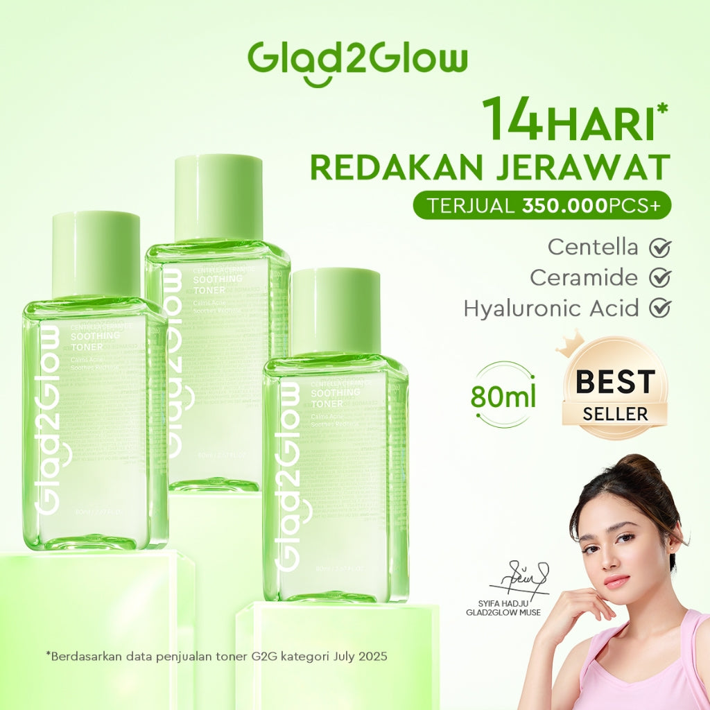 Glad2Glow Centella Ceramide Soothing Toner Acne Toner hydrating toner centella Toner Kulit Jerawat Berminyak Toner eksfoliasi wajah   Acid Complex Madeca Toner jerawat Menenangkan kemerahan pada kulit Melembabkan dan menghidrasi kulit g2g official store