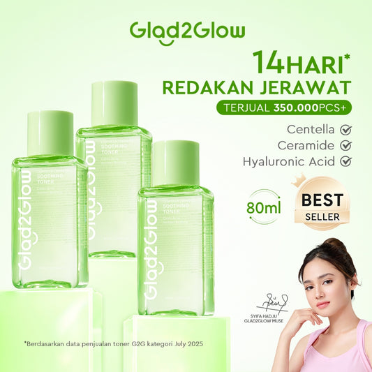Glad2Glow Centella Ceramide Soothing Toner Acne Toner hydrating toner centella Toner Kulit Jerawat Berminyak Toner eksfoliasi wajah   Acid Complex Madeca Toner jerawat Menenangkan kemerahan pada kulit Melembabkan dan menghidrasi kulit g2g official store