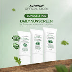 ACNAWAY Mugwort Daily Sunscreen SPF 35 PA+++ – Sunscreen Wajah Ringan UV Protection Lightweight No Whitecase No Comedogenic Acne Calming Tabir Surya Cepat Menyerap untuk Kulit Berjerawat Melembapkan & Melindungi Kulit Berjerawat Cocok Semua Jenis Kulit