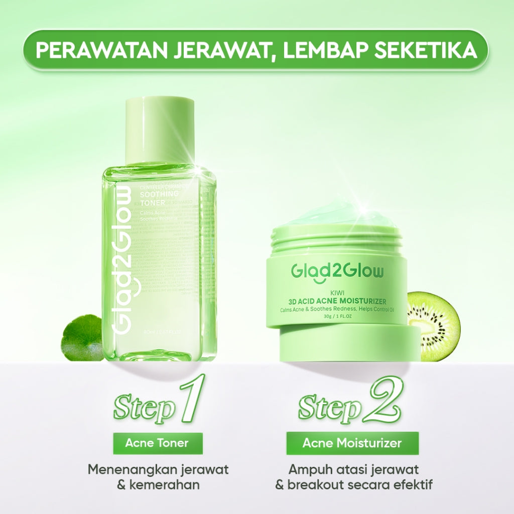 Glad2Glow Toner Complete Series 80ml-Brighten/Acne Toner/Barrier/Exfoliating toner-Skincare toner badan face mist hydrating toner centella toner wajah eksfoliasi water g2g toner hydrating gloglowing brightening exfoliasi glycolic madeca g2g official store