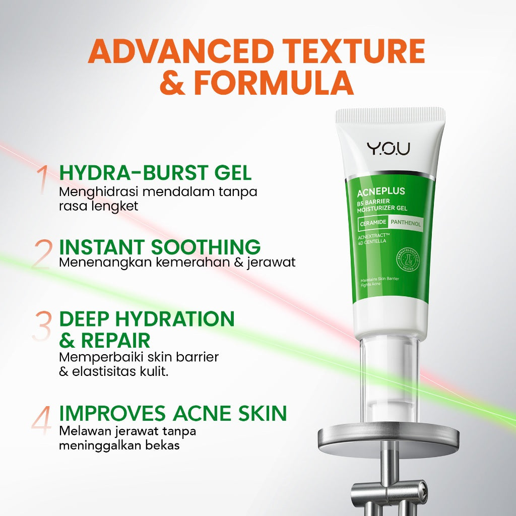[NEW] YOU AcnePlus B5 Barrier Moisturizer Gel Pelembab Kulit Cooling Hydrating Soothing Kulit Sensitif Kulit Berjerawat