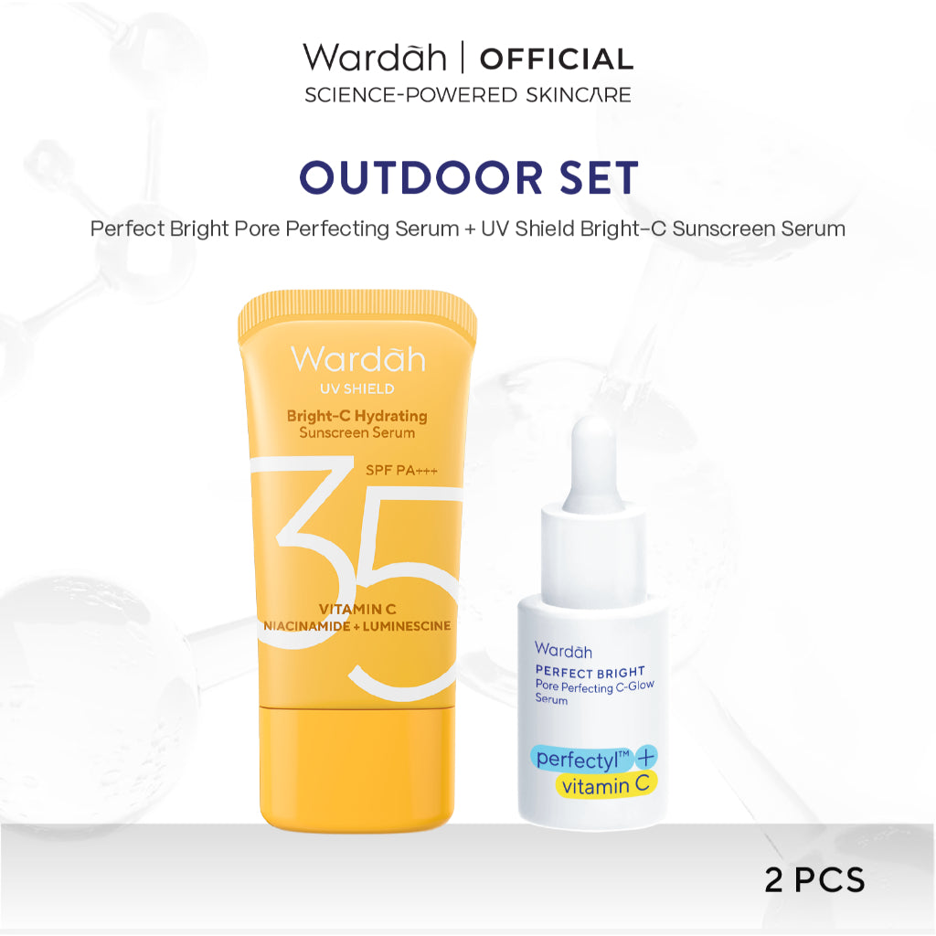 WARDAH Perfect Bright Perfectyl + Vitamin C Pore Perfecting C-Glow Serum - Micro Peeling Serum-Mencerahkan dan Menghaluskan kulit serta Mengecilkan Pori-Pori, Wajah Kusam, Berminyak, Berjerawat - Skincare