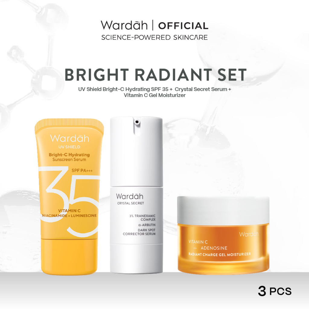 Paket WARDAH Isi 3 Gel Moisturizer + Serum + UV Shield (Tranexamic, VIt C, Cica, Hyaluron) - Skincare