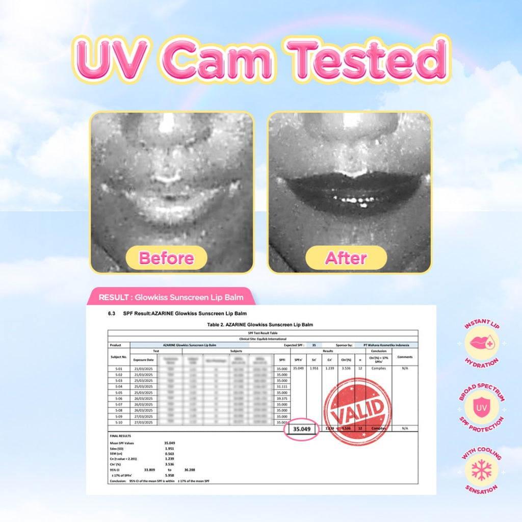 Azarine Protect & Porefect [3 PCS] Glowkiss Sunscreen Lip Balm + Sunscreen Hydrasoothe Gel 30ml + Porefect Pelembab Bibir SPF 35 PA +++ dengan Ceramide, Peptide, Vitamin C Membantu Mencerahkan Menghidrasi dan Melindungi Bibir dari Sinar UV