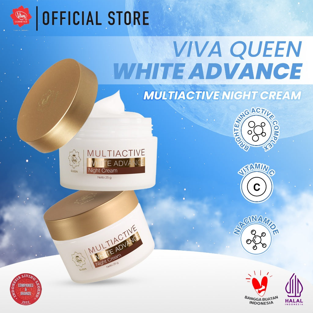 Viva Queen VIT C ACTIVE White Advance Night Cream with Niacinamide (BRIGHTENING, WHITENING & GLOWING) - 25 gr