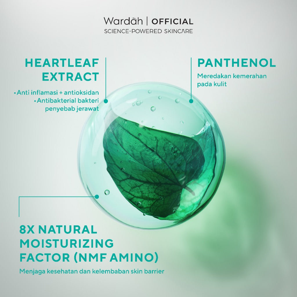 WARDAH Heartleaf + 8X NMF Amino Calm & Soothe Gel Cleanser 120 ml - Sabun Cuci Muka Face Wash Gentle Lembut untuk Melembabkan dan Menenangkan Kulit Wajah yang Kemerahan - Calm and Soothe Gel Cleanser -  Skincare